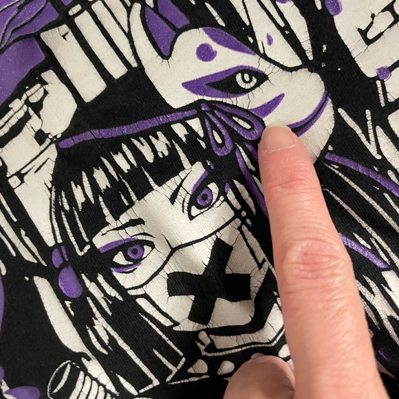 Japanese schoolgirl katana sukeban t-shirt 3 eyes clothing size small - Picture 3 of 5